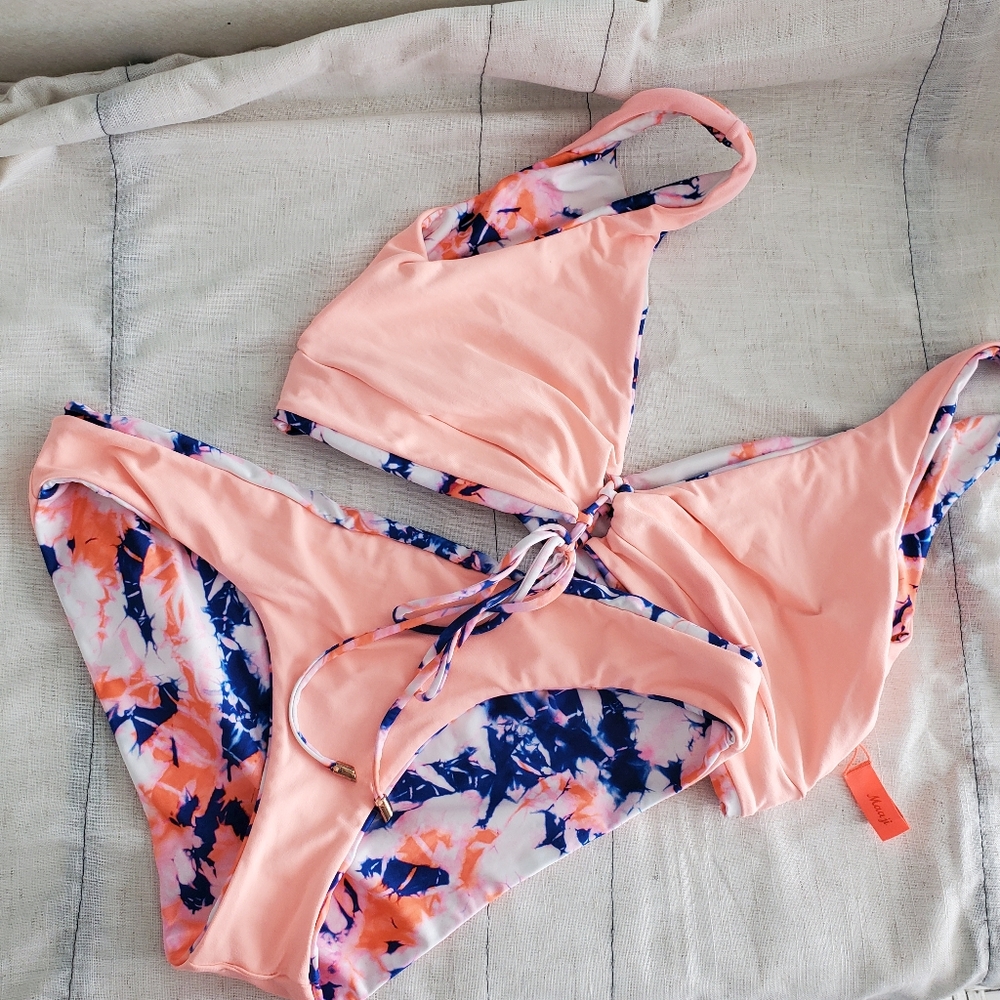 Women's Marble Allure 4-Way Reversible Halter Bikini Mix Matched Sizes - Picture 7 of 11
